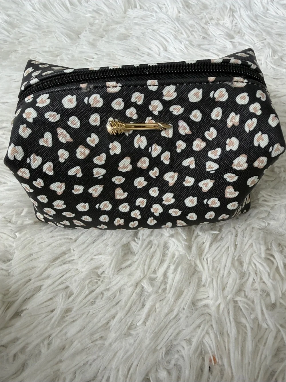 Stella & Dot Wild Heart Pouf Cosmetic Bag